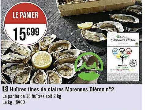 huîtres fines de claires marennes oléron n°2