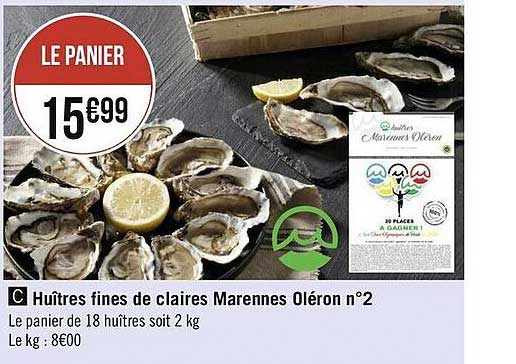 huîtres fines de claires marennes oléron n°2