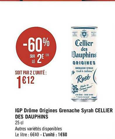 igp drôme origines grenache syrah cellier des dauphins