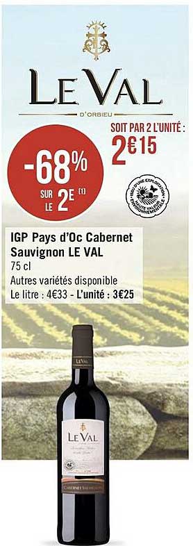 igp pays d'oc cabernet sauvignon le val
