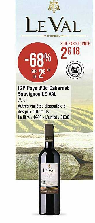 igp pays d'oc cabernet sauvignon le val