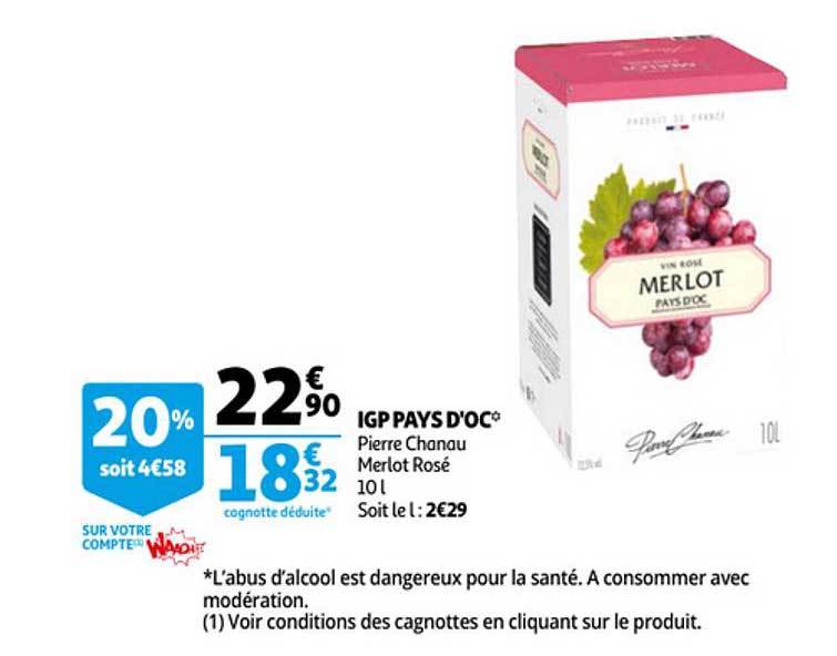 igp pays d'oc pierre chanau merlot rosé