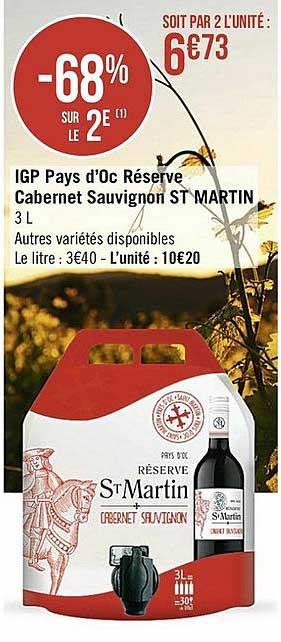 Igp Pays D'oc Réserve Cabernet Sauvignon St Martin