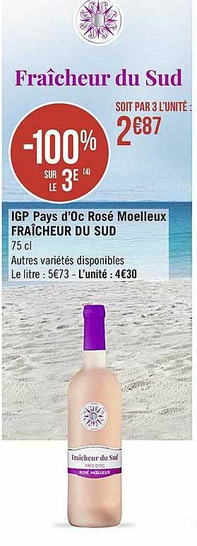 Igp Pays D'oc Rosé Moelleux Fraîcheur Du Sud