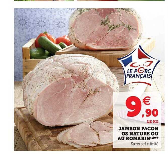 jambon façon os nature au romarin