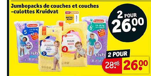 jumbopacks de couches et couches culottes kruidvat