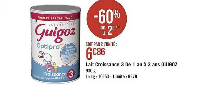 lait croissance 3 de 1 an à 3 ans guigoz