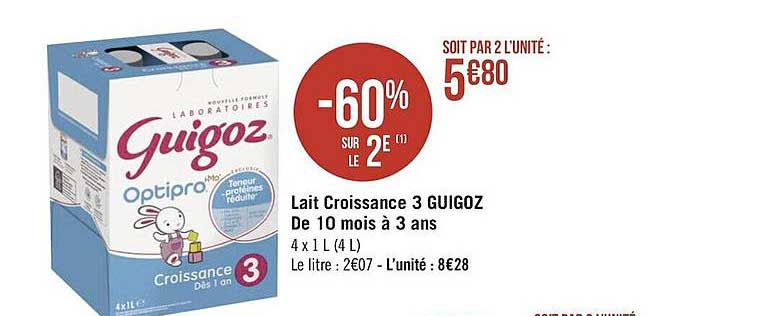 lait croissance 3 guigoz de 10 mois à 3 ans