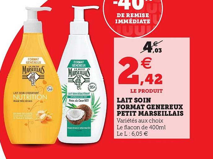 lait soin format généreux petit marseillais