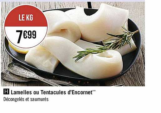 lamelles ou tentacules d'encornet