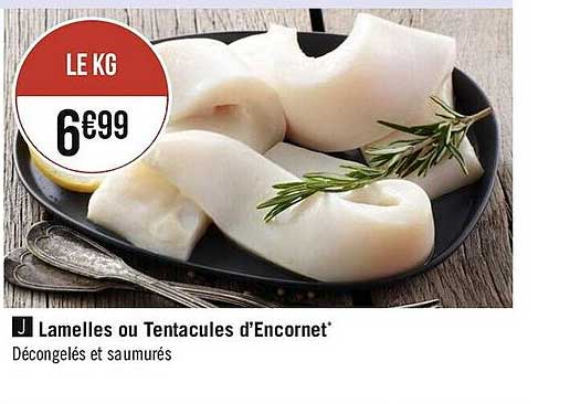lamelles ou tentacules d'encornet