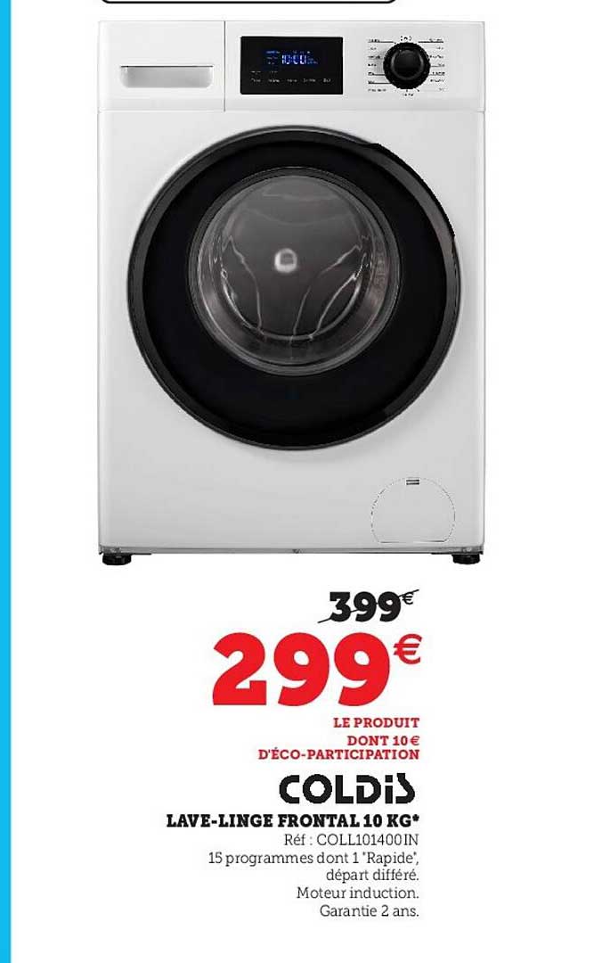 lave-linge frontal 10 kg coldis