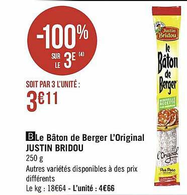 le bâton de berger l'original justin bridou