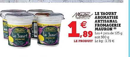 le yaourt aromatisé artisanal fromagerie mauron
