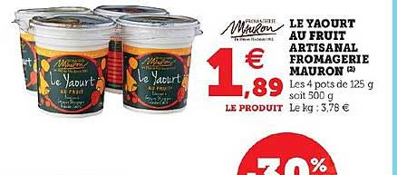 le yaourt au fruit artisanal fromagerie mauron