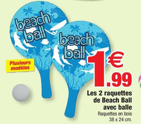Les 2 Raquettes De Beach Ball Avec Balle