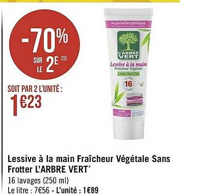 lessive à la main fraîcheur végétale sans frotter l'arbre vert