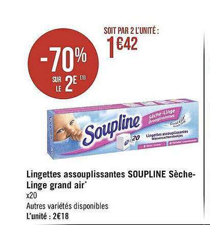 lingettes assouplissantes soupline sèche-linge grand air