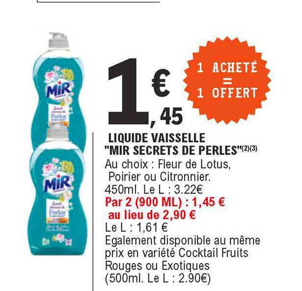 Liquide Vaisselle "mir Secrets De Perles