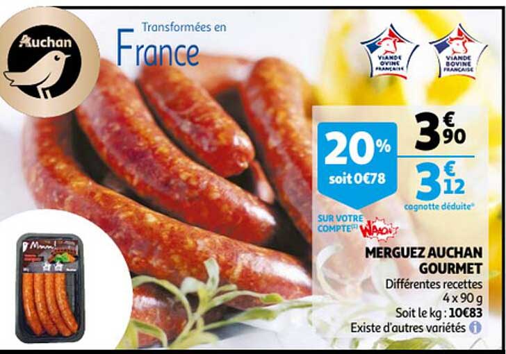 Merguez Auchan Gourmet