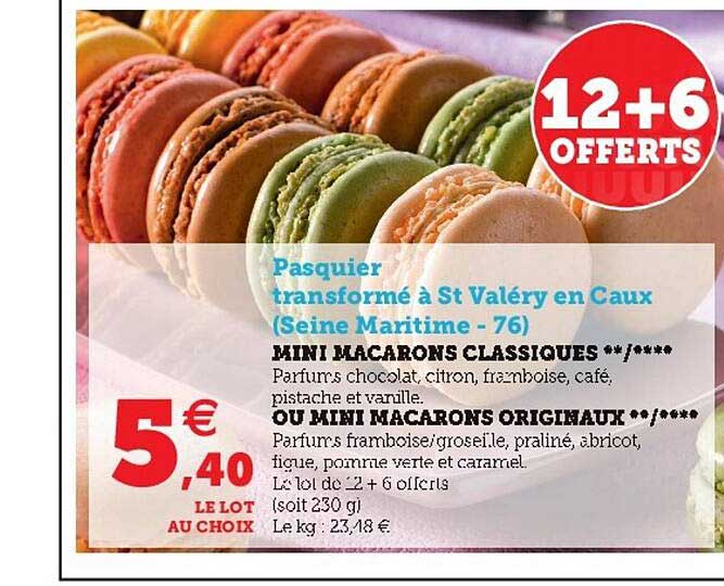 mini macarons classiques ou mini macarons originaux 12+6 offerts