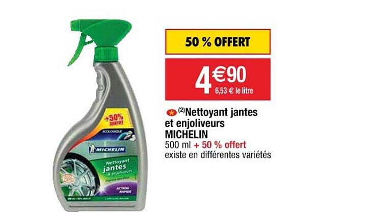 nettoyant jantes et enjoliveurs michelin + 50% offert