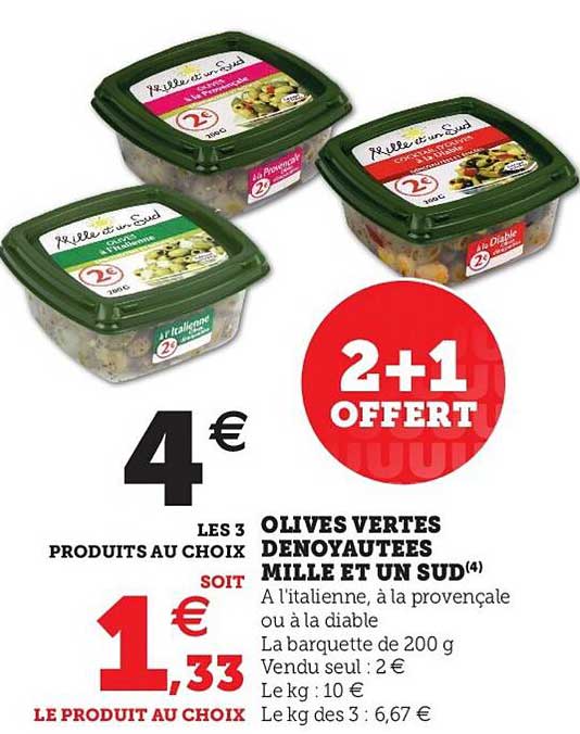 olives vertes dénoyautées mille et un sud