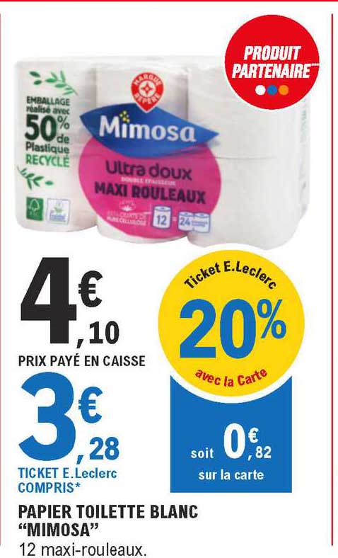 Papier Toilette Blanc "mimosa"
