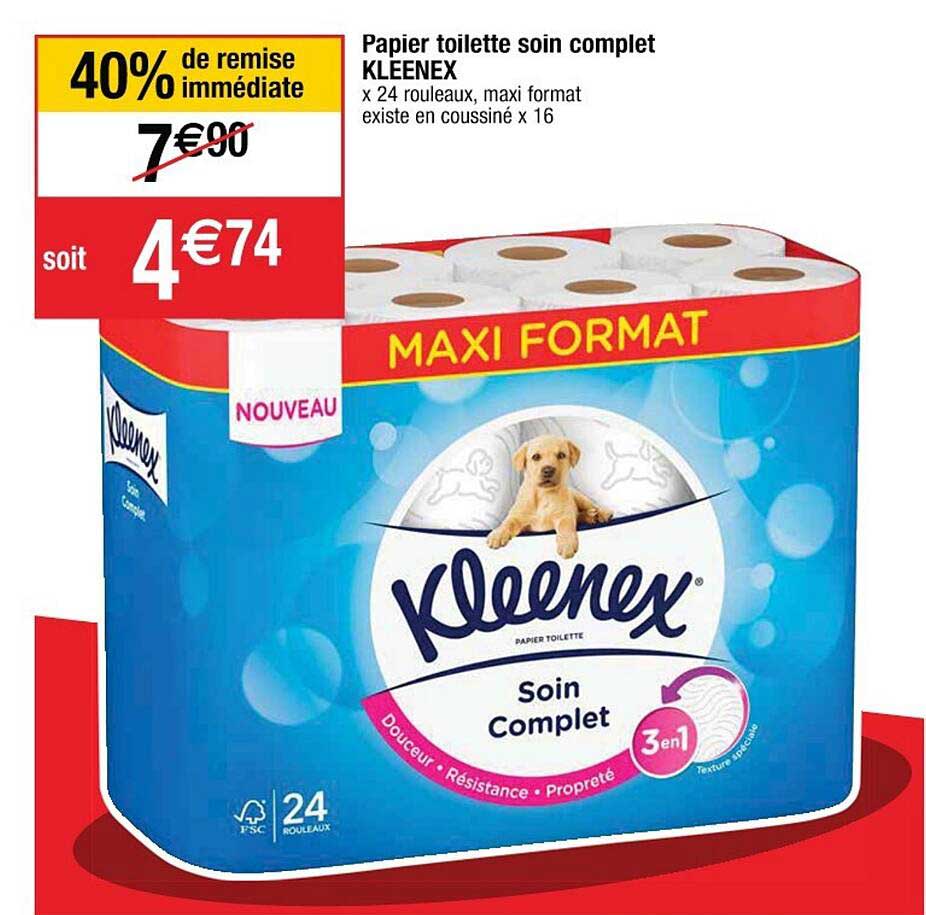 Papier Toilette Soin Complet Kleenex 40% De Remise Immédiate