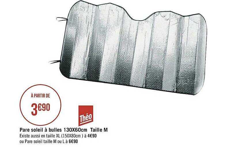 pare soleil à bulles théo 130 x 60 cm taille m