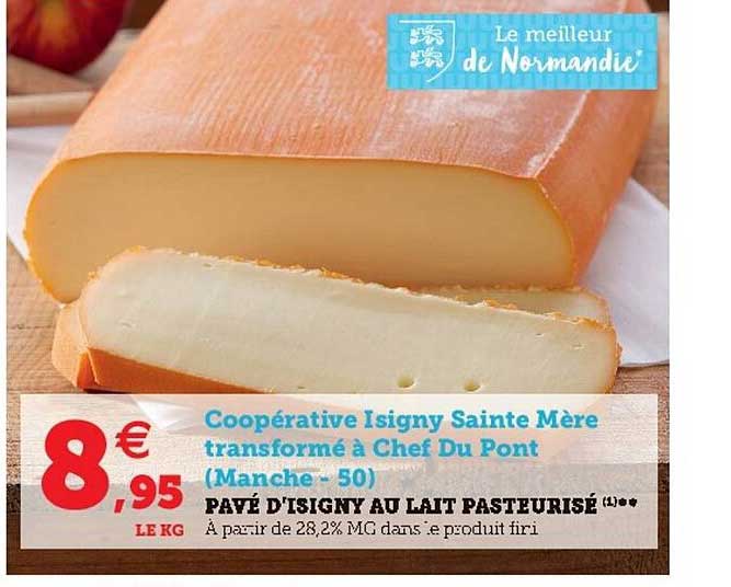 pavé d'isigny au lait pasteurisé