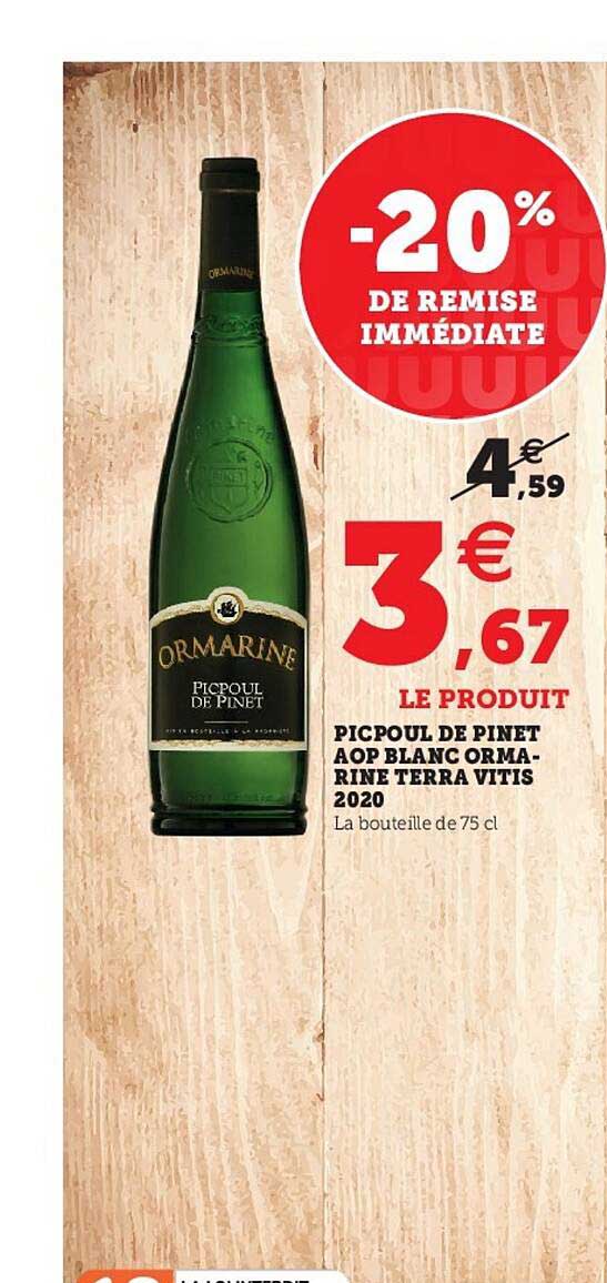 picpoul de pinet aop blanc ormarine terra vitis 2020