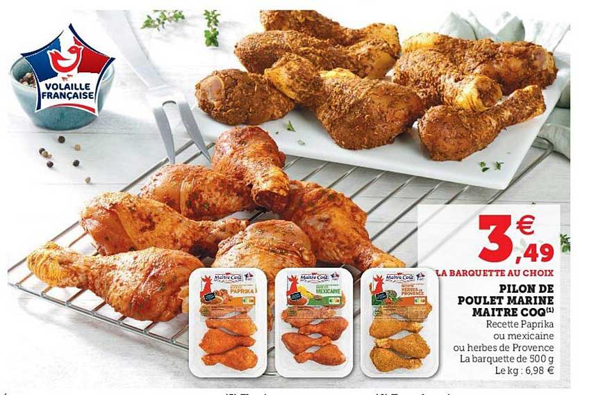 pilon de poulet marine maître coq