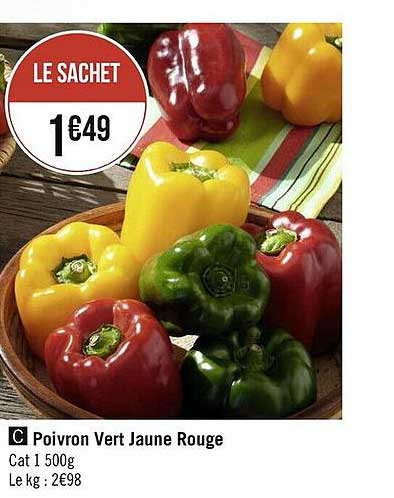 Poivron Vert Jaune Rouge