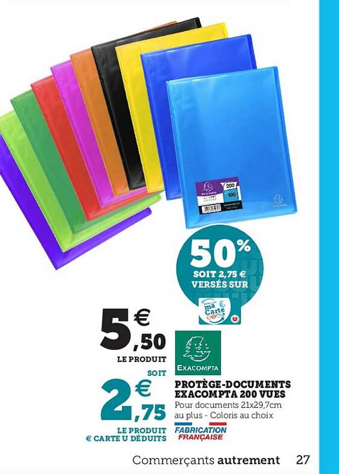 protège-documents exacompta 200 vues