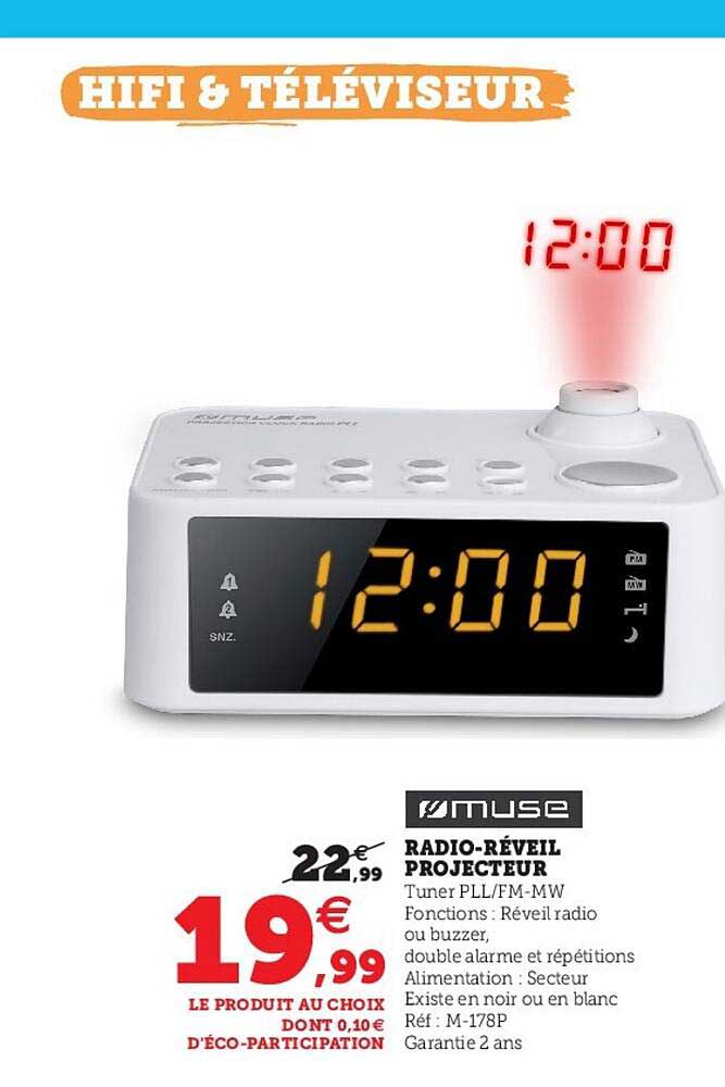 radio-réveil projecteur muse