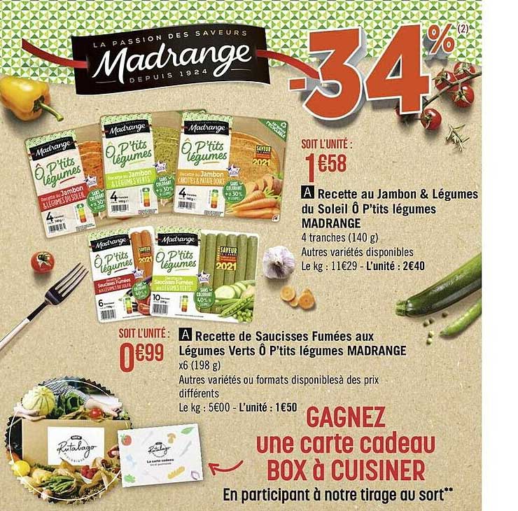 recette au jambon & légumes du soleil ô p'tits légumes madrange, recette de saucisses fumées aux légumes verts ô p'tits légumes madrange