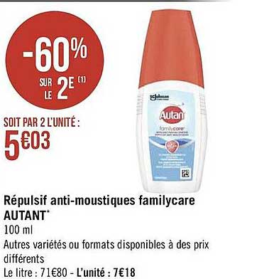 répulsif anti-moustiques familycare autant