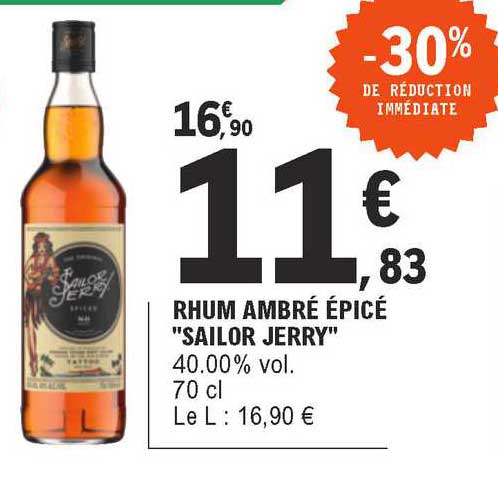 rhum ambré épicé "sailor jerry"