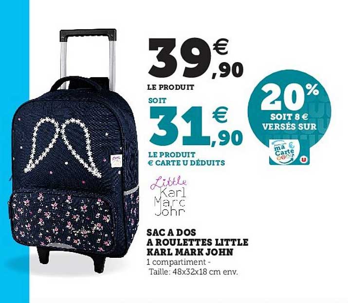 sac à dos à roulettes little karl mark john