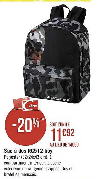 sac à dos rg5 12 boy