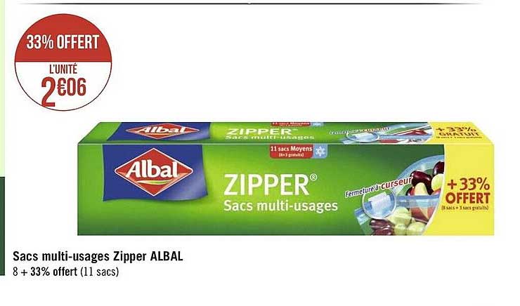 sacs multi-usages zipper albal