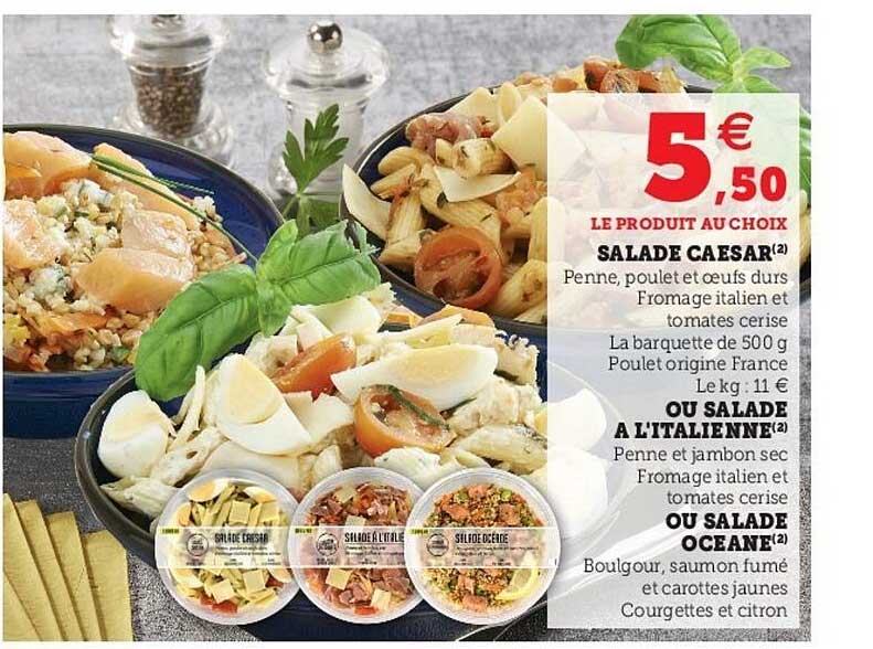 salade caesar ou salade à l'italienne ou salade océane