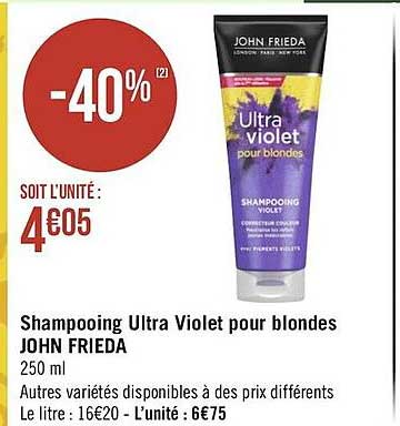 shampooing ultra violet pour blondes john frieda