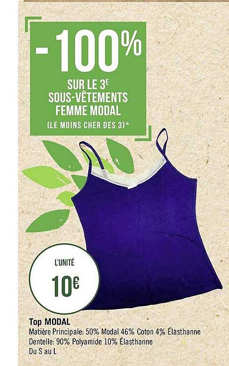 sous-vêtements femme modal : top modal