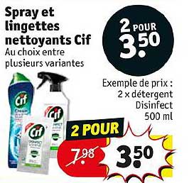 spray et lingettes nettoyants cif