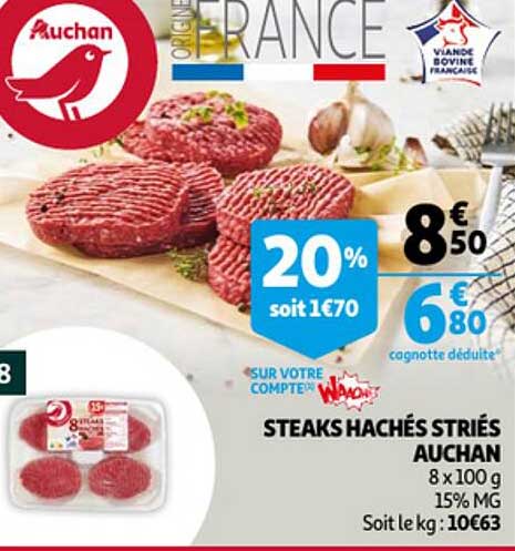 Steaks Hachés Striés Auchan