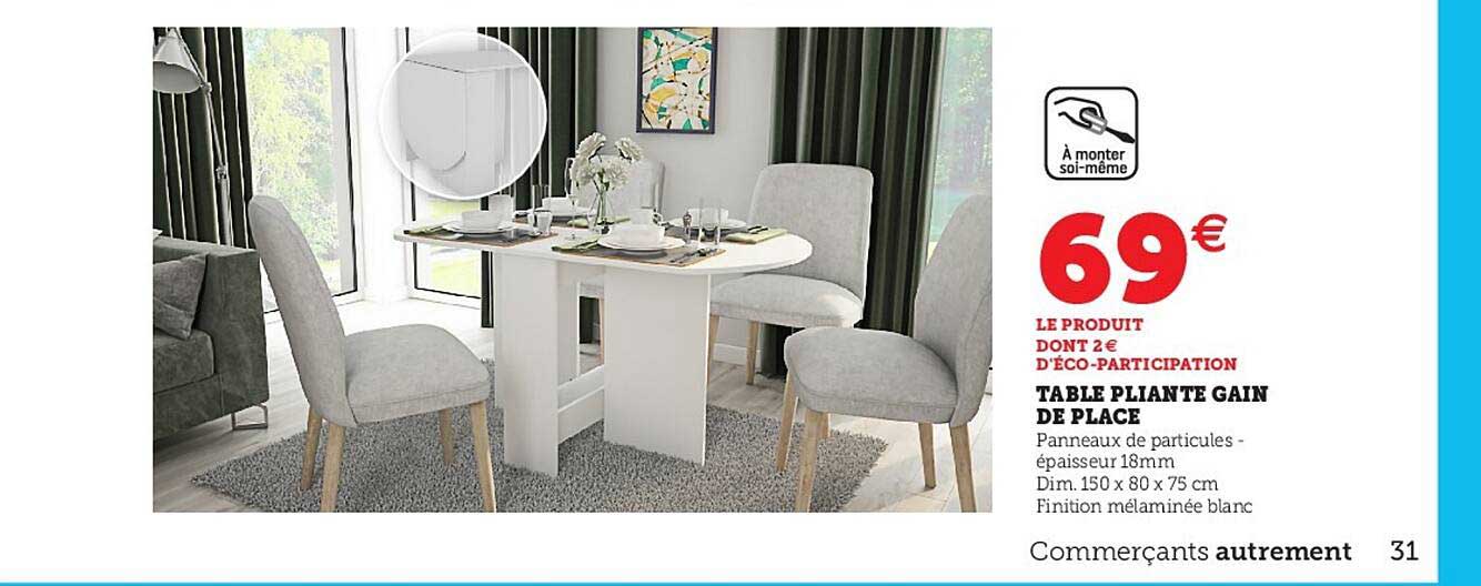 table pliante gain de place