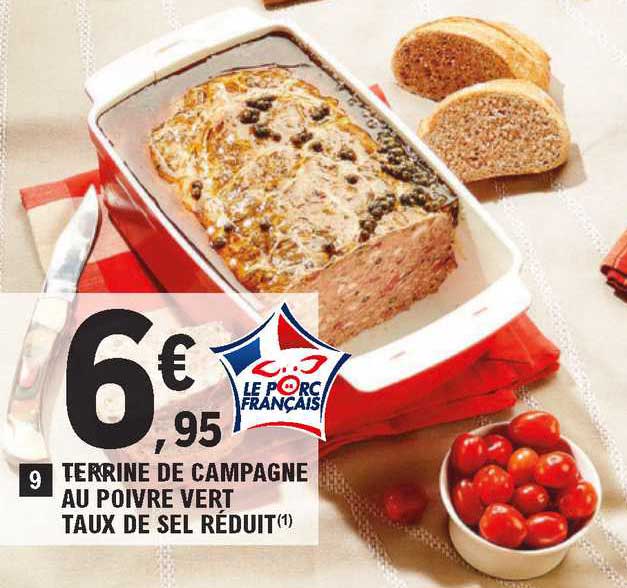 terrine de campagne au poivre vert taux de sel réduit