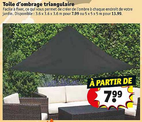 toile d'ombrage triangulaire